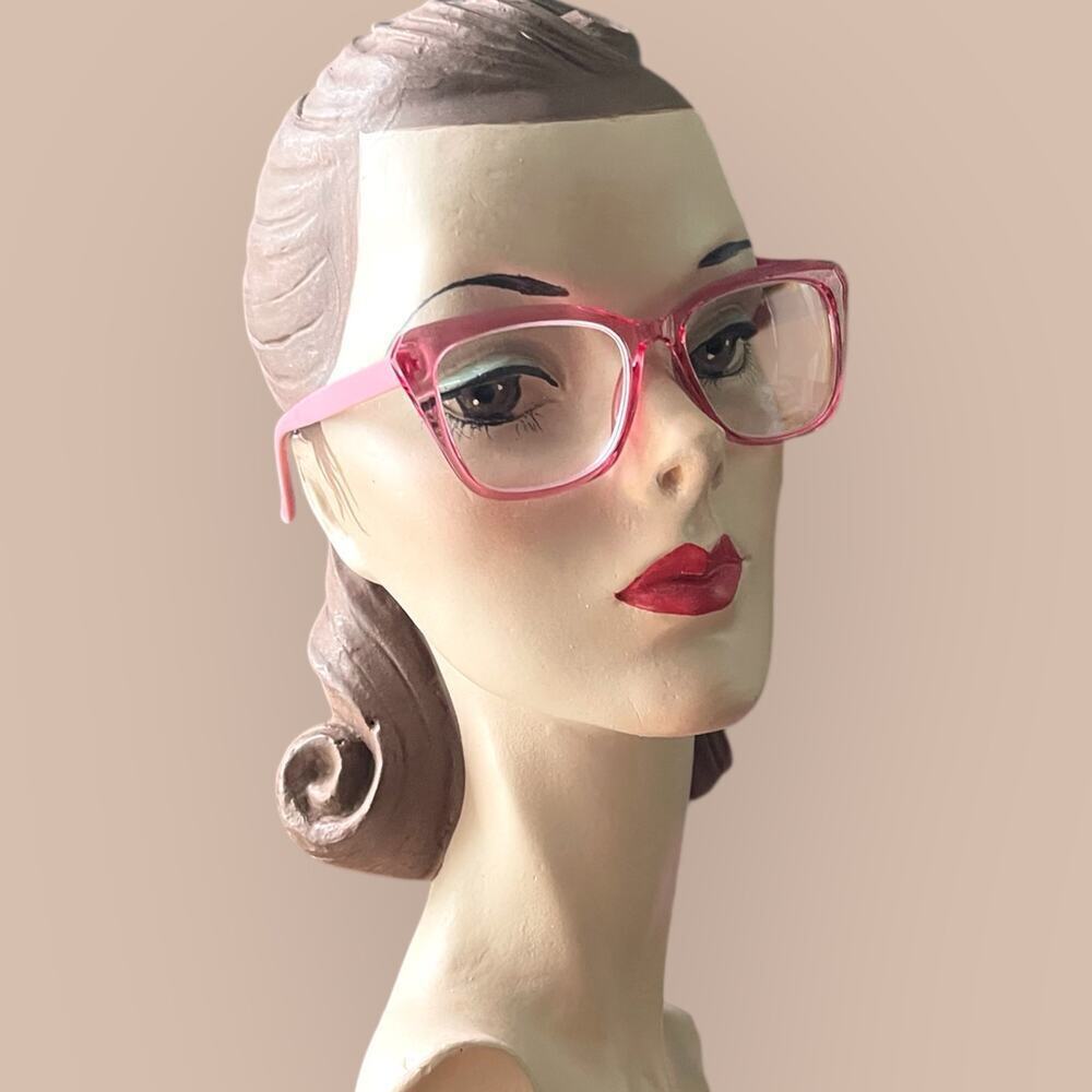 Betsey Johnson +2.00 Pink Reading Glasses Readers Rounded Square - Picture 8 of 9